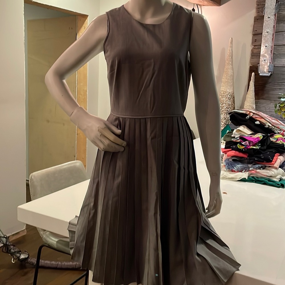 J crew ladies gray pleated dress